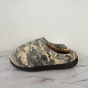 Ariat Green And Brown Army Camo Slippers Men’s Size M